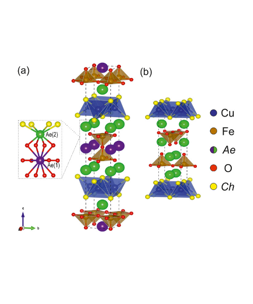 Sr3-xCaxFe2O5Cu2Ch2 (Ch = S, Se; x = 1, 2)